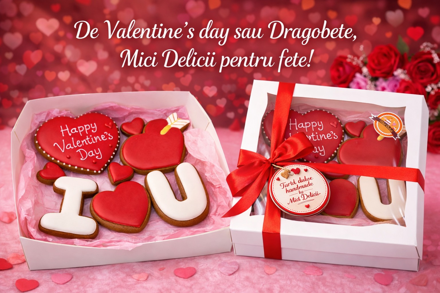 Cutia Sweet Love cu turtă dulce pentru Valentine's Day și Dragobete